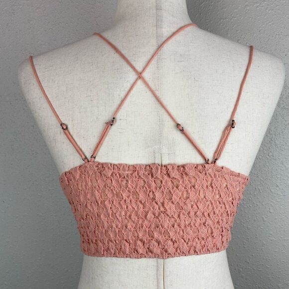 NWOT Free People Pink Lace Crop Top Size S - Picture 4 of 6